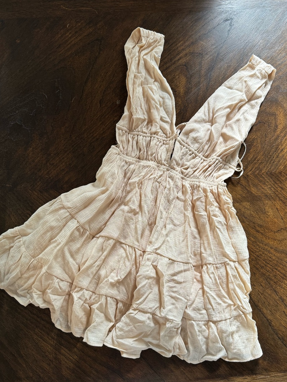 Pitaya Cream Gauze Tiered Ruffle Dress